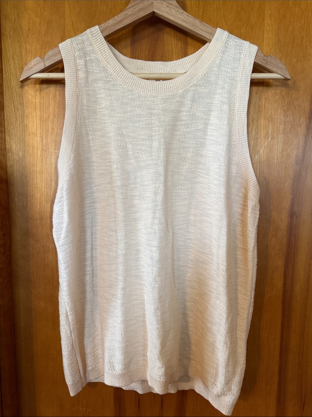 BE COOL Cream Ribbed Knit Tank